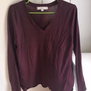 The Loft Burgundy Blouse Medium